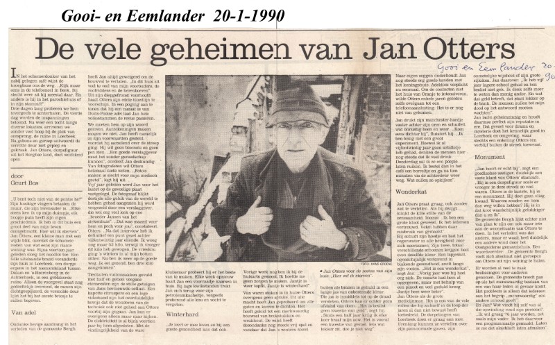 Bestand:1990 krant Otters Jan Loerbeek verhaal interview Gooi Eemlander (Aangepast).jpg